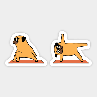 Pug Yoga Half moon Sticker